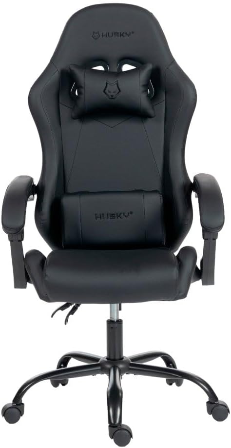 Cadeira Gamer Husky Storm 100, Até 120kg, Almofadas, Reclinável 135º, PU, Preta – HCG100PT