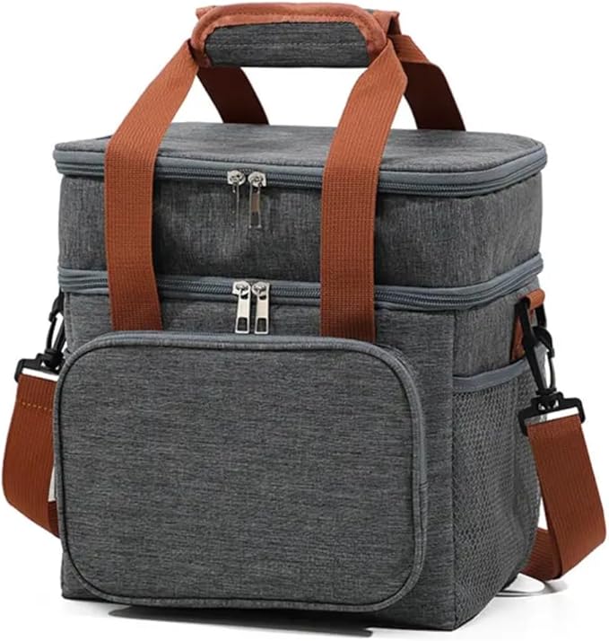 Bolsa Térmica Marmita Lancheira Grande Dois Andares