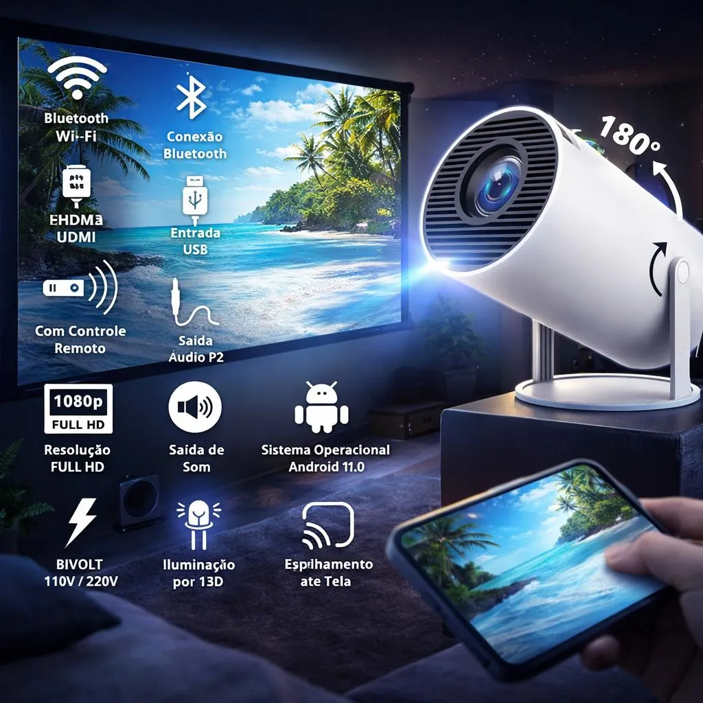 Interface Android do projetor Hy300
