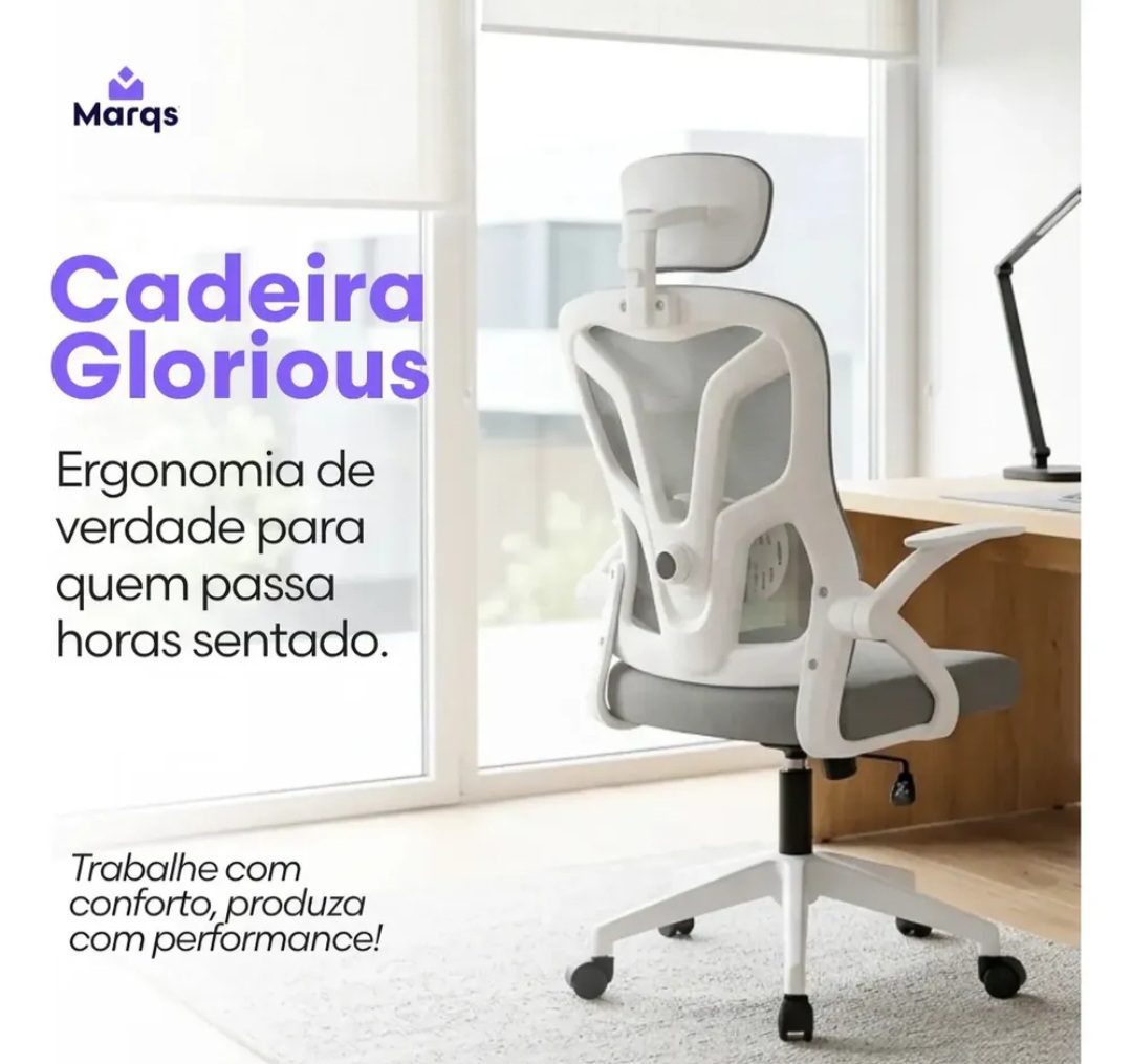 Cadeira De Escritorio Ergonomica Nr17 Glorious Marqs Home Giratoria