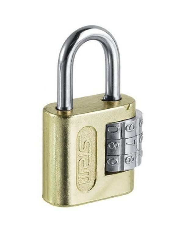 Cadeado Com Segredo Stam 25Mm Dourado Em Aço Profissional
