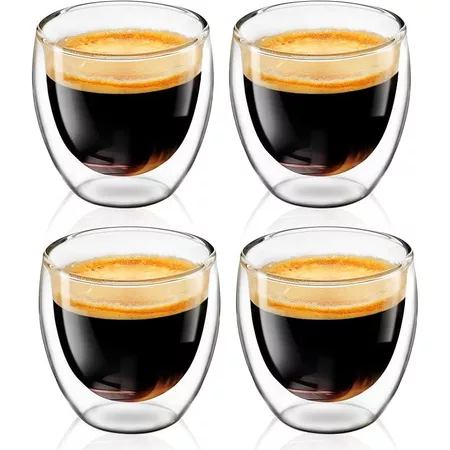 Kit 6 copos de vidro duplo para cafe 50 ml