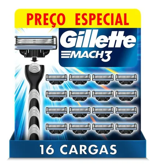 Carga Gillette Mach3 16 Unidades : O melhor preço hoje