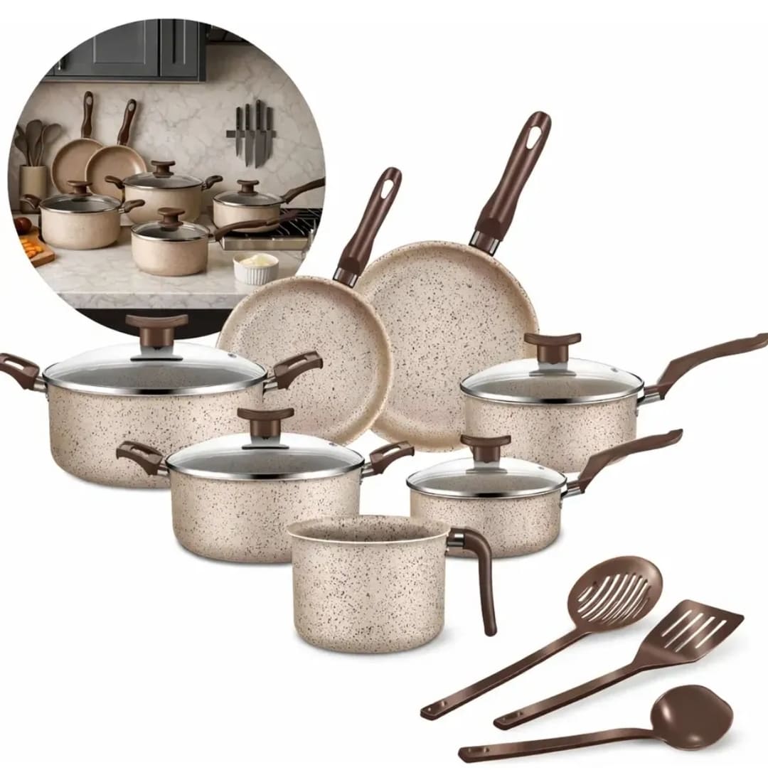 Conjunto de panelas antiaderente 10 peças Coffee cappuccino Imperial