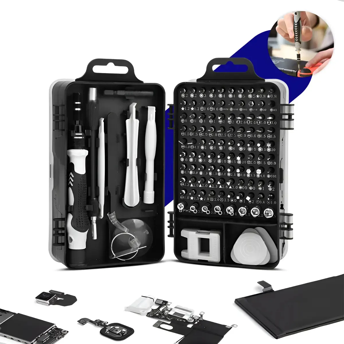 Kit Chave Precisão Profissional 115 Peças Magnético Manutenção Celular Notebook