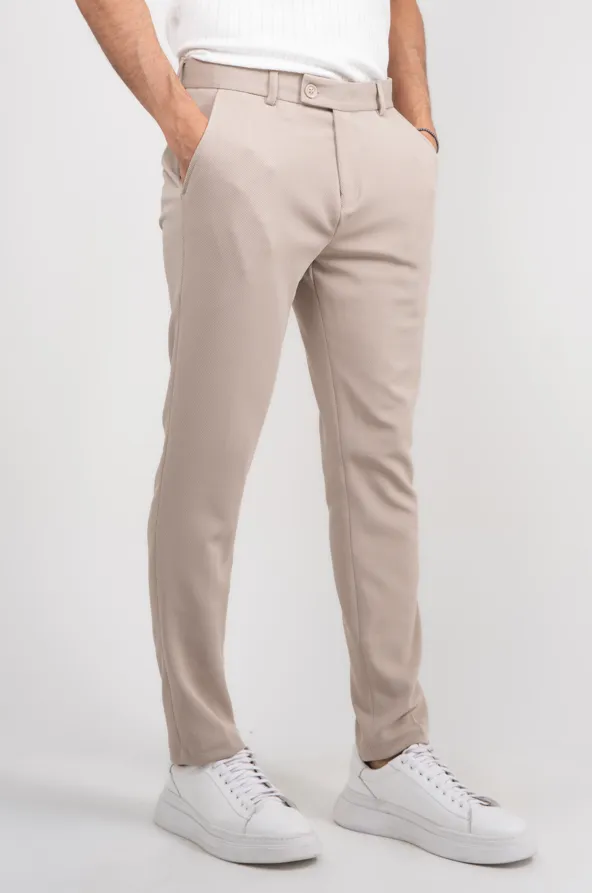 Calça Social Alfaiataria Masculina Malha Elastano Stretch