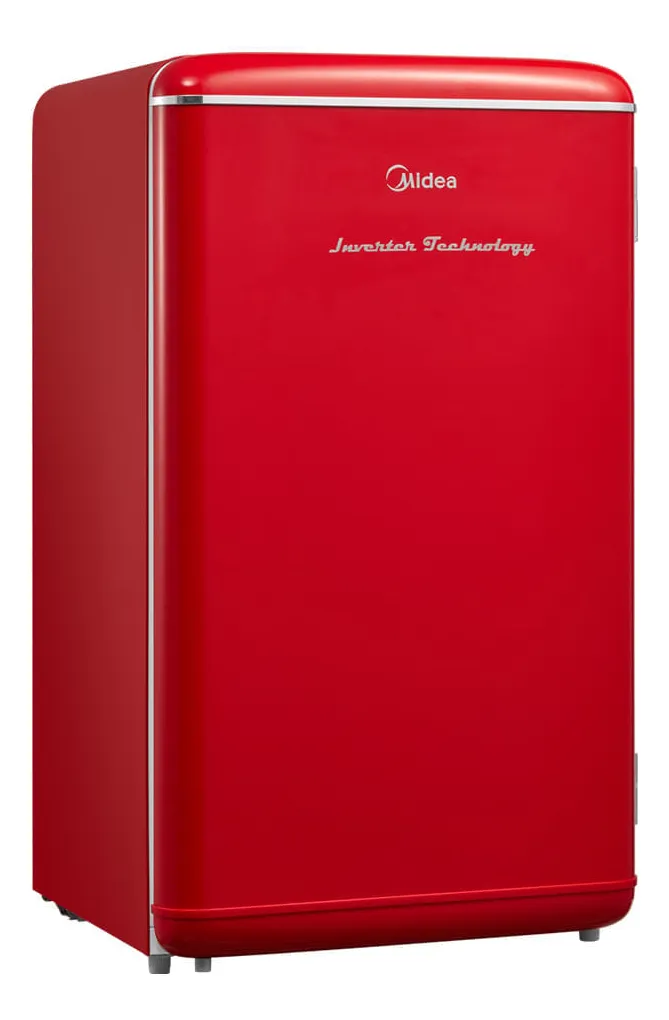 Frigobar Retrô Vermelho 93l Inverter Bivolt Midea Vermelho