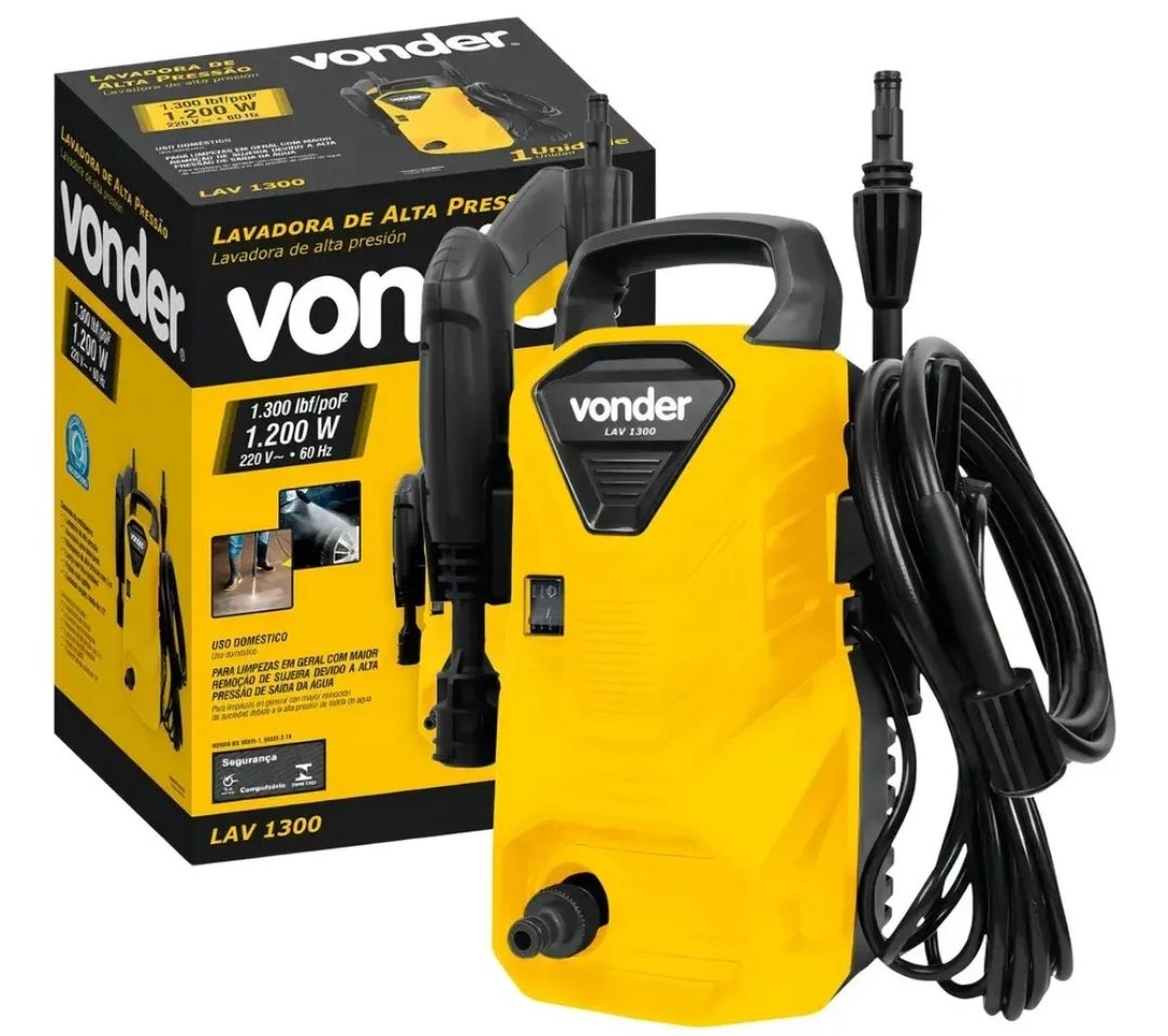 Lavadora Alta Pressão Potente 1200w Lava Carro Moto Calçada