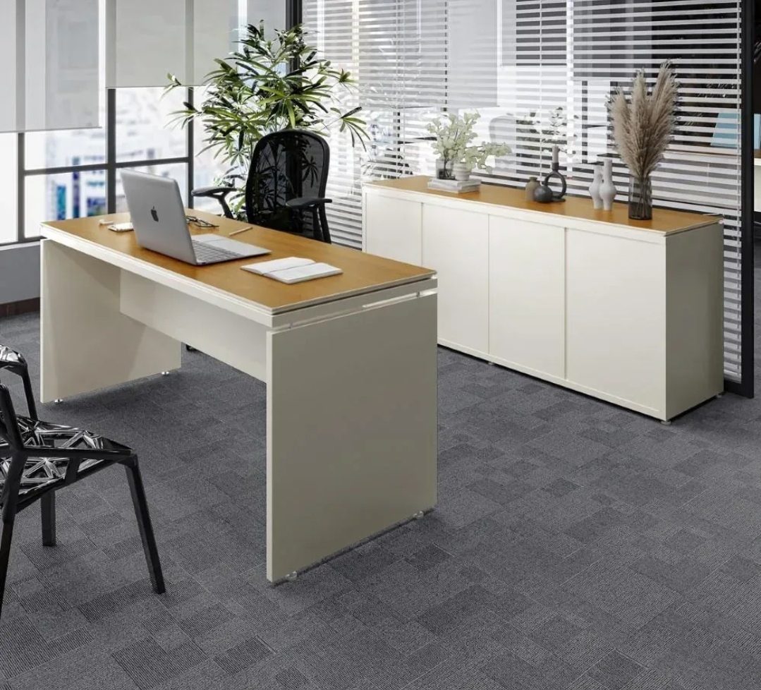 Conjunto De Escritório Office 2 Pç Mesa E Balcão Buffet Oslo