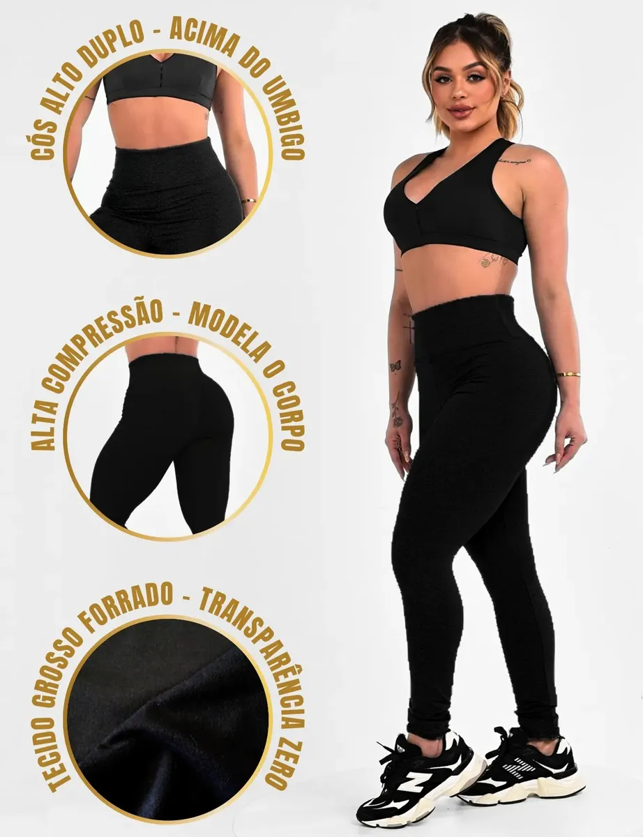 Calça Legging Leg Zero Transparência Cintura Alta Academia