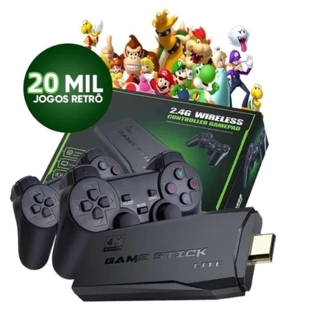 Video game Stick 4K Com 20000 Jogos 2 Controles Sem Fio Console Portatil Jogos Retro Video Game