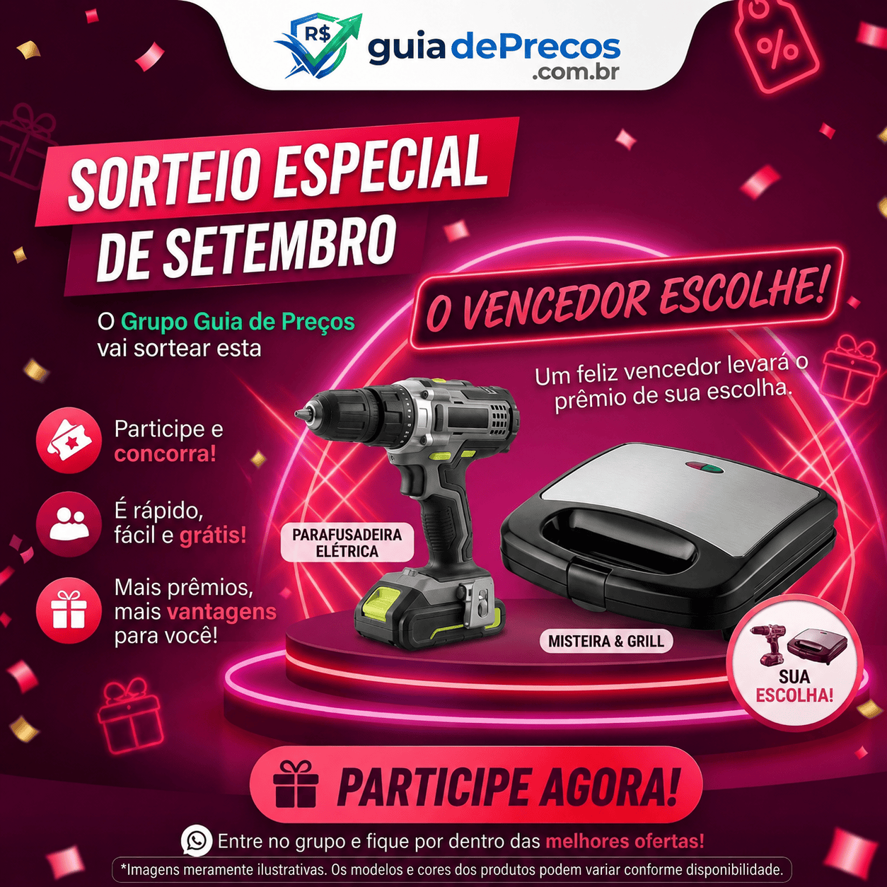 Sorteio de setembro do Guia de Preços