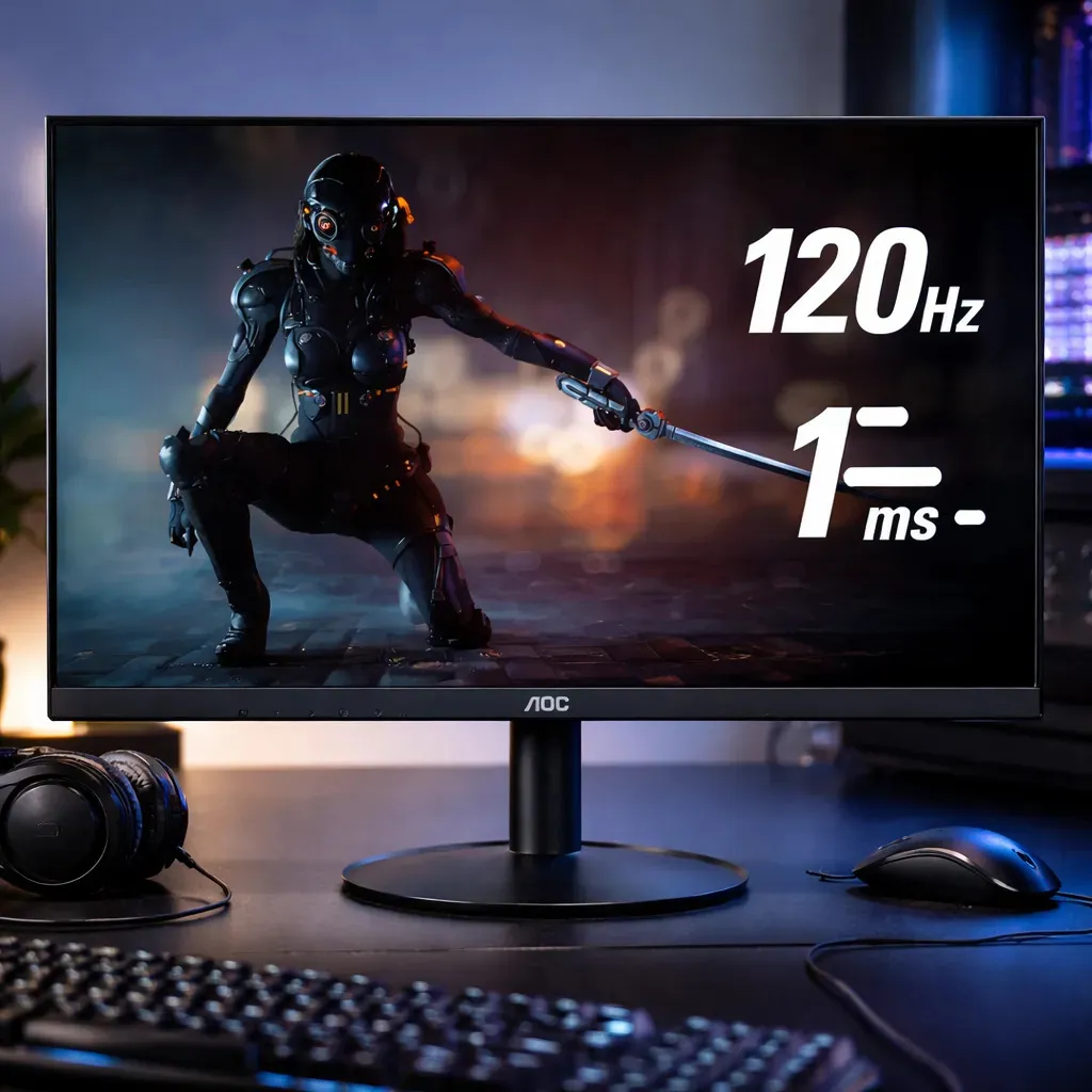 Monitor gamer Aoc Série B30 21.5'' Full Hd Gaming 120hz 1ms 22b30hm23 cor preto