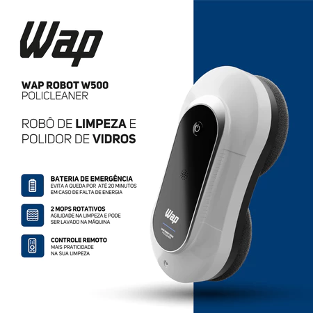 Robô Limpa Vidros WAP Robot W500 Policleaner Bivolt